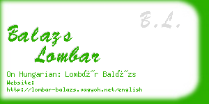 balazs lombar business card